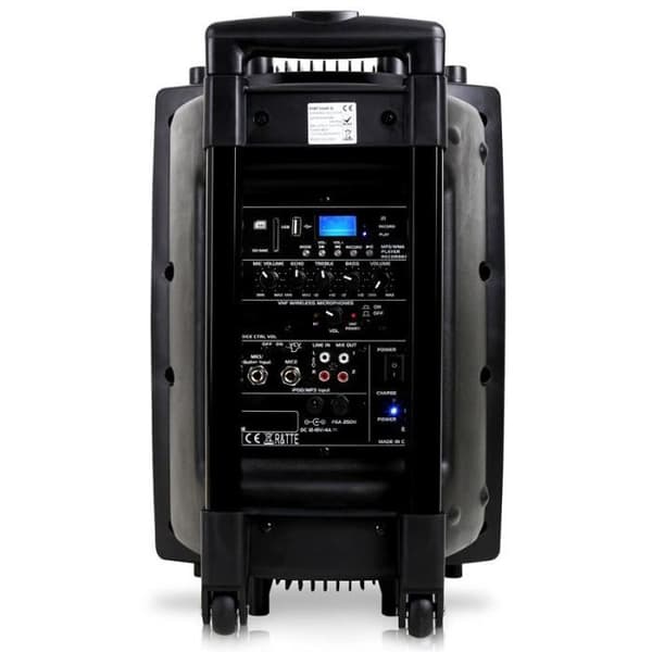 IBIZA PORT8VHF-BT - Autonom bärbar högtalare 8''/20 cm med USB-MP3, Bluetooth, 1 VHF-mikrofon &amp; 1 trådbunden mikrofon