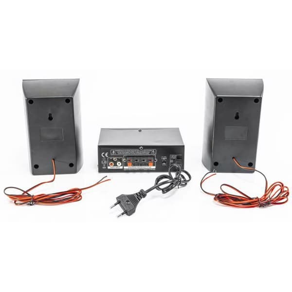 PARTY LJUS&LJUD PARTY-KA100 - Karaoke kit: 1 förstärkare 2x50W, 2 högtalare, 1 mikrofon - 76dB - Bluetooth, USB