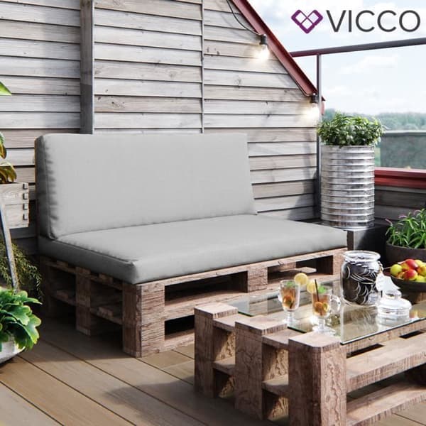 Vicco set kuddar för pallryggdyna grå