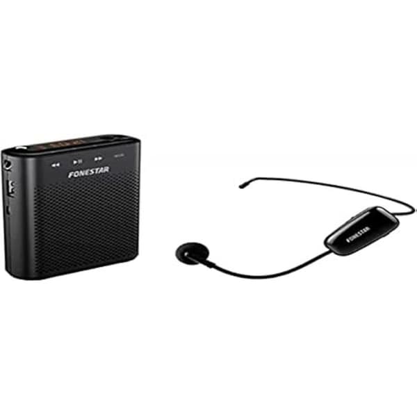 Bärbar förstärkarhögtalare med trådlös mikrofon (hög effekt 30 W Max) USB/Microsd/MP3 High Voice-W30. Framförallt Svart
