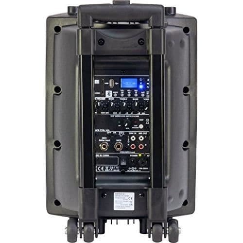 Ibiza Port 8 VHF - Bärbar ljudanläggning - Högtalare med trådlös mikrofon och trådbunden mikrofon samt MP3-spelare (USB SD, PORT8VHF-B)
