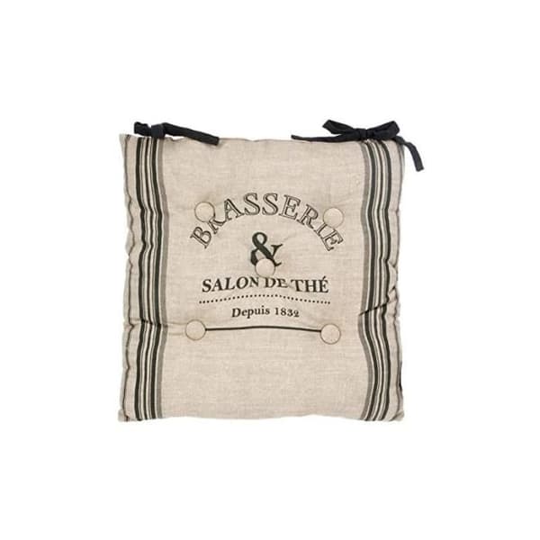 Stolsits - AC-DÉCO - Set med 6 - 40 x 40 cm - Svart och Grön - Polyester