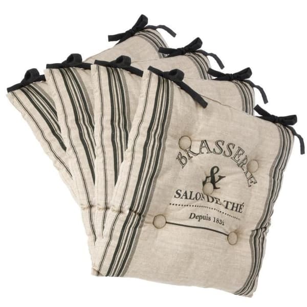 Stolsitsar - ATMOSPHERA - Set med 4 - 38 x 38 cm - Färg LIN och GRÅ - Bistråstil