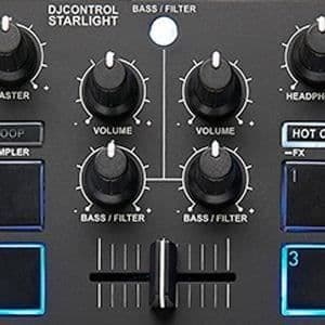 HERCULES DJ CONTROL STARLIGHT - Bärbar DJ-kontroll med USB-port - 2 kanaler - 8 pads - Inbyggd ljudkort - Serato DJ Lite ingår