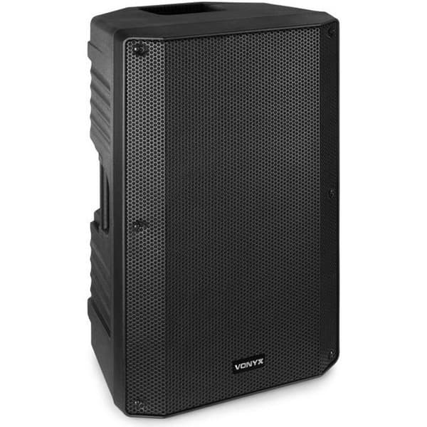 Vonyx VSA15BT Aktiv bi-amplifierad högtalare 15" – Effekt 1000 Watts, Stabil ABS-låda, Montering på stativ eller golv