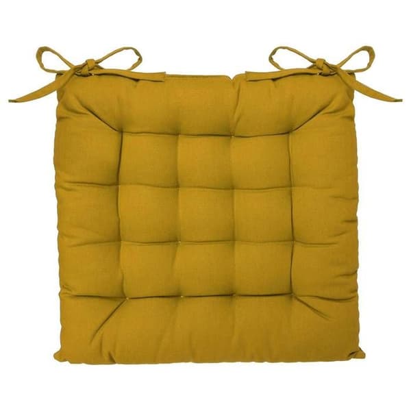 Senapsgul stolsdyna i bomull 38x38 cm - Gul - Atmosphera inredare