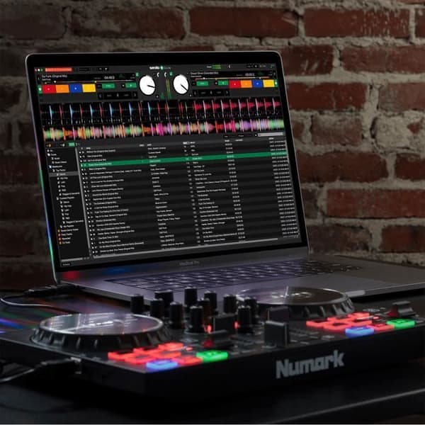 NUMARK PARTYMIX2 - 2-kanals 8-pads DJ-kontroller med ljudkort och lampor