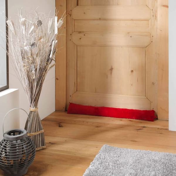 Dörrsockel 80x10 cm - Imiterad päls - Röd