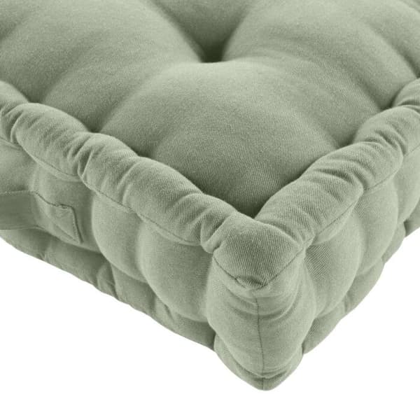 Golvkudde 50 x 50 x 10 cm bomull/polyester återvunnen grs twily Salvia