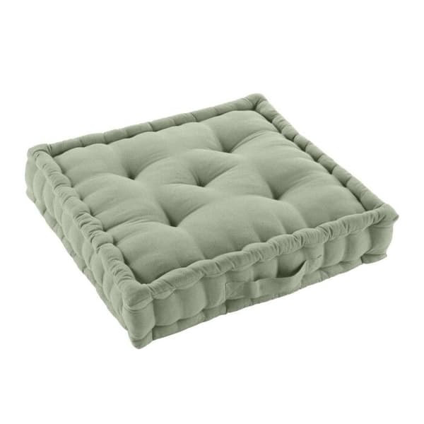 Golvkudde 50 x 50 x 10 cm bomull/polyester återvunnen grs twily Salvia
