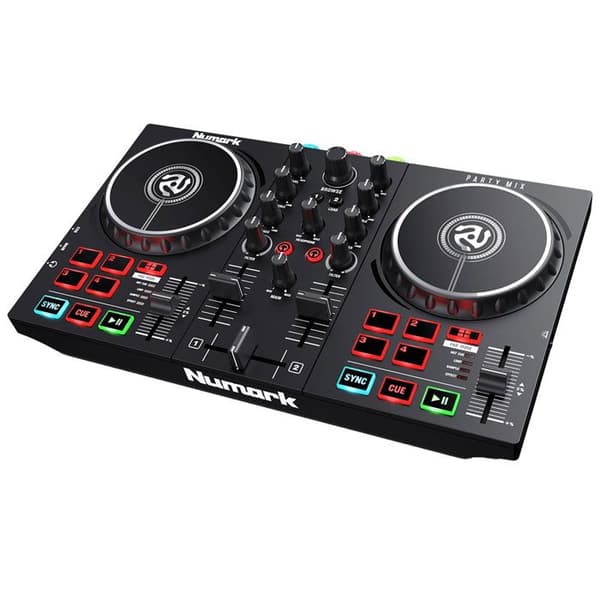 NUMARK PARTYMIX2 - 2-kanals 8-pads DJ-kontroller med ljudkort och lampor