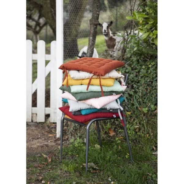 Fjädermadrass utomhus vattenavvisande - Anti-UV "Kala" i bomull 38 x 38 cm Effekten av en fjäril - Kala Mint