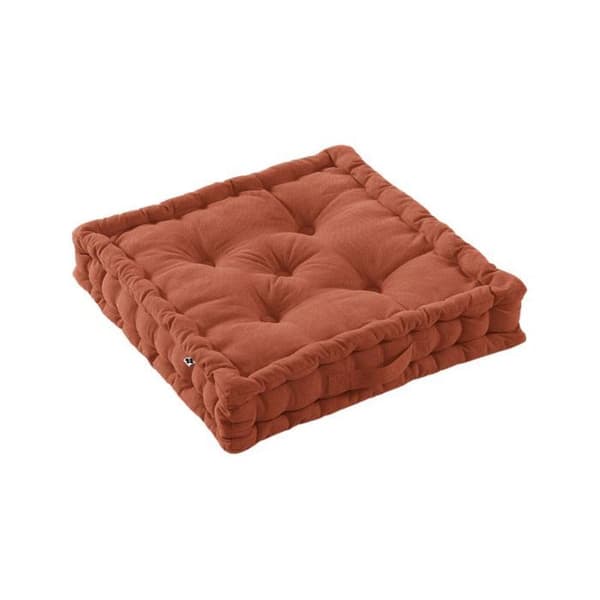 Utomhus golvkudde vattenavvisande - UV-skydd "Kala" i bomull 50 x 50 x 10 cm l'Effet Papillon - Kala Terrakotta