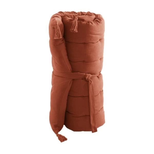 Solmadrass med vattentåliga pom poms - Anti-UV Utomhus "Kala" i Bomull 60 x 120 cm l'Effet Papillon - Kala Terracotta