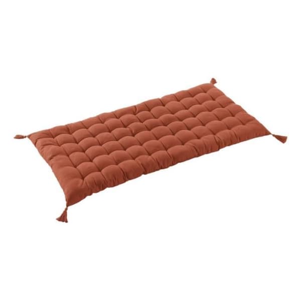 Solmadrass med vattentåliga pom poms - Anti-UV Utomhus "Kala" i Bomull 60 x 120 cm l'Effet Papillon - Kala Terracotta