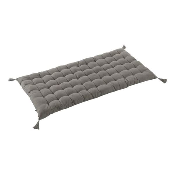 Solmadrass med avvisande pomponger - UV-skyddad utomhus "Kala" i bomull 60 x 120 cm l'Effet Papillon - Kala Granit