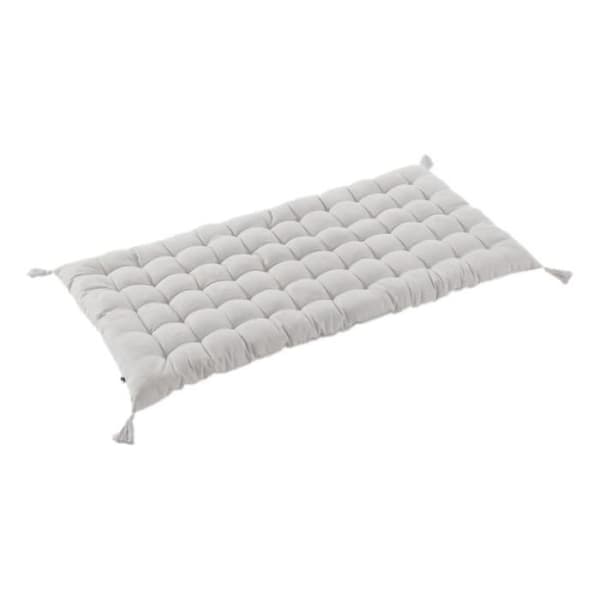 Solmatta med vattenavvisande pom poms - UV-skydd utomhus "Kala" i bomull 60 x 120 cm l'Effet Papillon - Kala Nuage