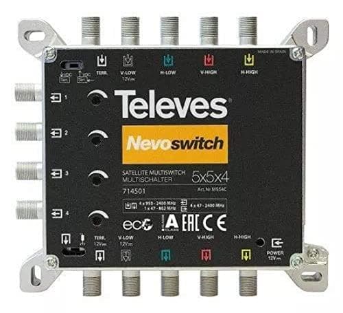 Multiswitch 12,70 cm (5") 4 støbt NEVO recpower fad. MS54C (MS54C)