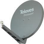 Fjernsyn S85QSD-G. Indgangsfrekvensområde: 10,7 - 12,75 GHz, gain dBi (med antennekabel): 39,5 dBi. Diameter: 85cm Bredde: 850mm Dybde: 1,5mm Farve på