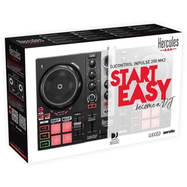 HERCULES DJ CONTROL INPULSE 200 MK2 - Idealisk DJ-kontroller för att lära sig mixa - Programvara och tutorials ingår