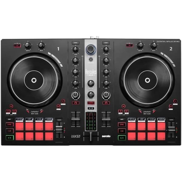 HERCULES DJ CONTROL INPULSE 300 MK2 - USB DJ-kontroller - 2 kanaler - 16 pads - Programvara och handledningar - Inbyggt ljudkort