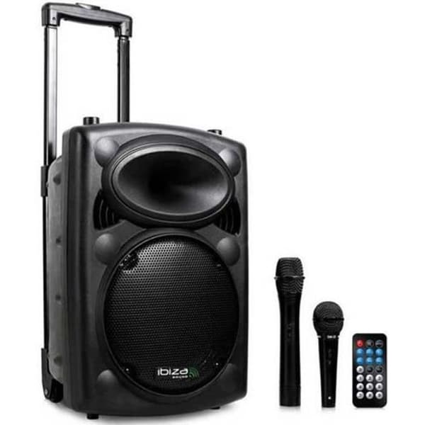 IBIZA SOUND PORT10VHF-BT 25 cm fristående bärbart PA-system med USB - MP3, bt, rec, vox, 1 vhf-mikrofon och 1 trådbunden