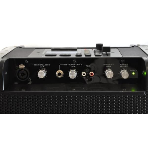 Aktiv 2-vägshögtalare 16cm (6,5'') SKYTEC - Mobil DJ-ljudpaketvagn USB SD MP3-batteri