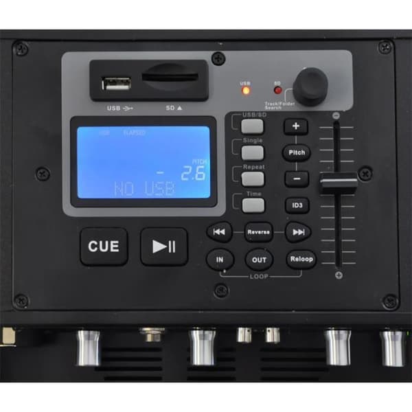 Aktiv 2-vägshögtalare 16cm (6,5'') SKYTEC - Mobil DJ-ljudpaketvagn USB SD MP3-batteri