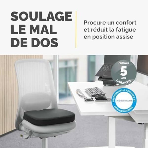 Sittkudde - FELLOWES - Breyta - Ergonomiskt Stöd - Halkfri Bas - Återvunna Material