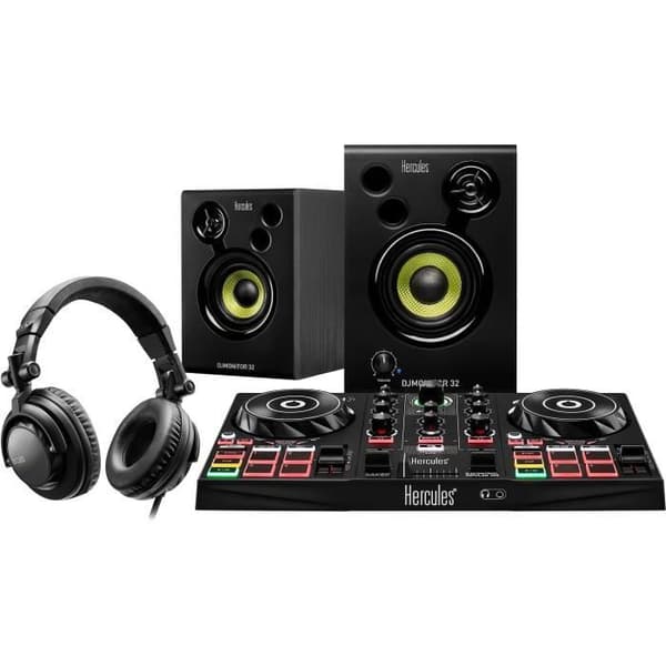 HERCULES DJLEARNING KIT MK2 - Allt-i-ett DJ-kit för att lära sig mixa - Inklusive programvara och handledningar