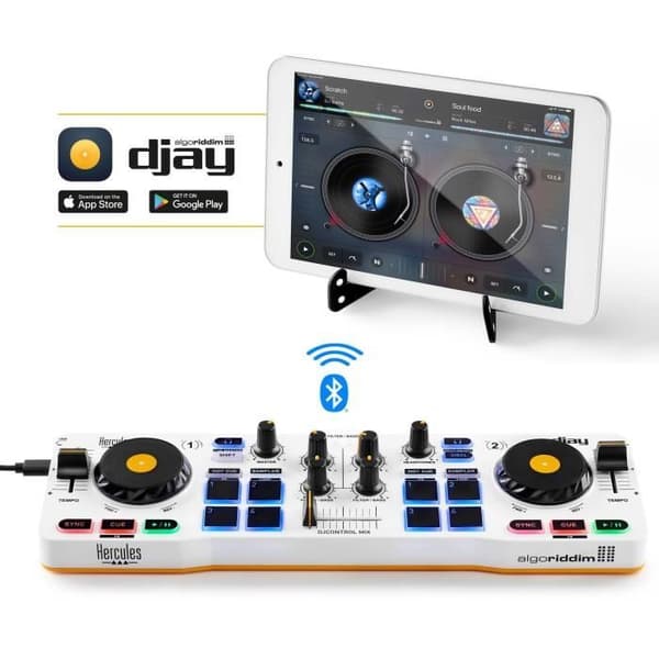 HERCULES DJControl Mix - Trådløs Bluetooth DJ-controller til smartphones (iOS og Android)