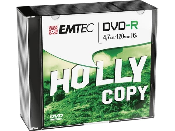 Emtec ECOVR471016SL, DVD-R, SlimCase, 10 kpl, 4,7 GB