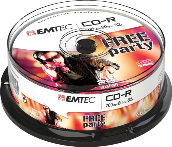 Emtec ECOC802552CB, 52X, CD-R, 120 mm, 700 MB, Kakbox, 25 styck