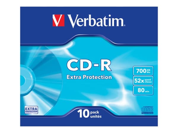 Verbatim - 10 x CD-R - 700 MB (80 min) 52x - smalt cover