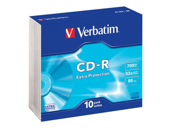 Verbatim - 10 x CD-R - 700 MB (80 min) 52x - smalt cover
