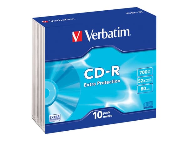 Verbatim - 10 x CD-R - 700 MB (80 min) 52x - smalt cover
