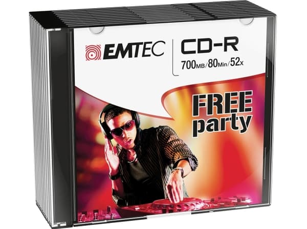 Emtec ECOC801052SL, 52x, CD-R, 120 mm, 700 MB, SlimCase, 10 kpl