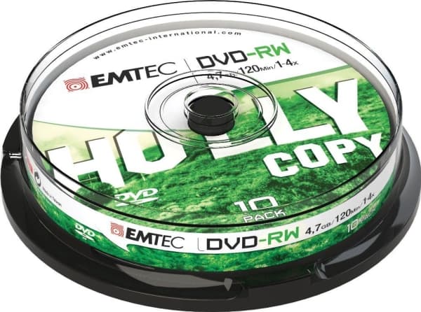 EMTEC - 10 x DVD-RW - 4,7 GB (120min) 1x - 4x - hopea - kara - kela