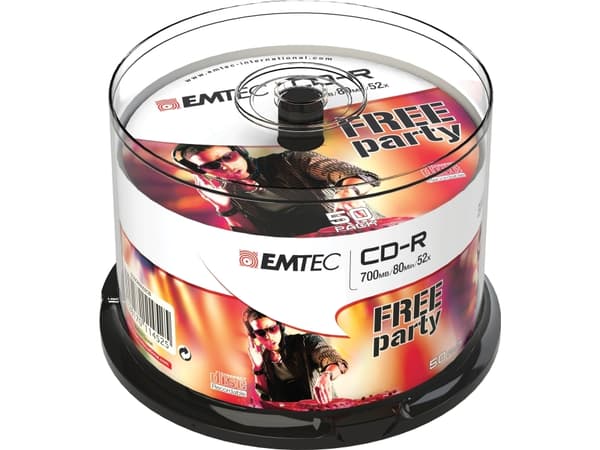 Emtec ECOC805052CB, 52x, CD-R, 120 mm, 700 MB, Kakeboks, 50 stykker