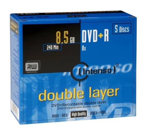 Intenso - 5 x DVD+R DL - 8,5 GB 8x - cd-boks