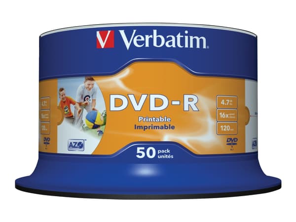 DVD-R Verbatim 4,7GB 16X PRO 50stk spindel printable
