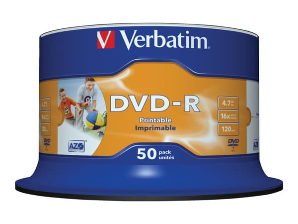 DVD-R Verbatim 4,7GB 16X PRO 50stk spindel printable