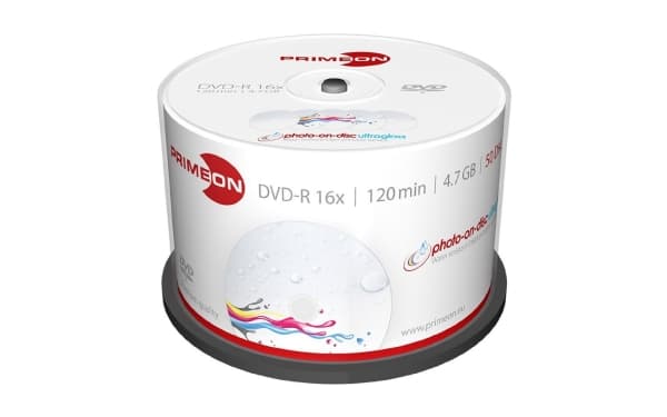 Primeon photo-on-disc ultragloss - 50 x DVD-R - 4.7 GB (120 min) 16x (DVD) - fotoskrivbar overflate - spindel