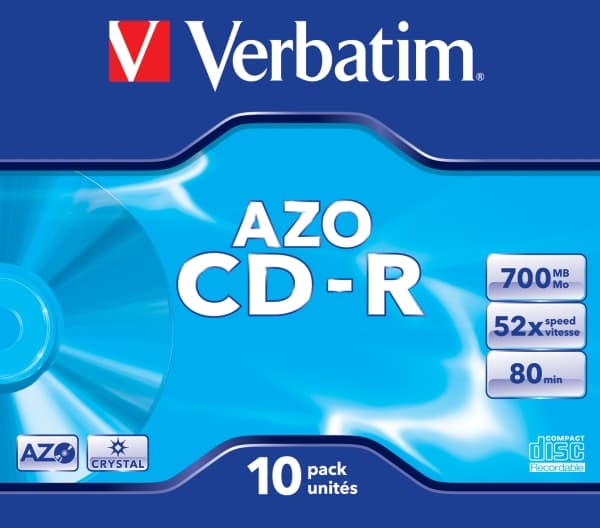 Verbatim AZO Crystal - 10 x CD-R - 700 MB 52x - cd-boks