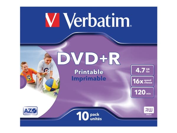 Verbatim DataLifePlus - 10 x DVD+R - 4.7 GB 16x - blekkstråleskrivbar overflate - CD-eske