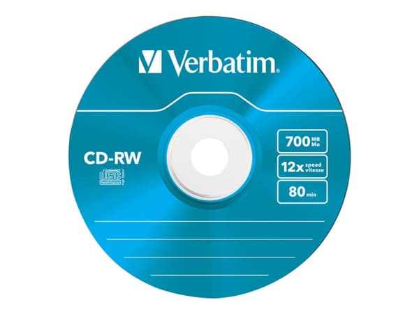Verbatim DataLifePlus Hi-Speed - 5 x CD-RW - 700 MB (80min) 8x - 12x - tunt CD-fodral