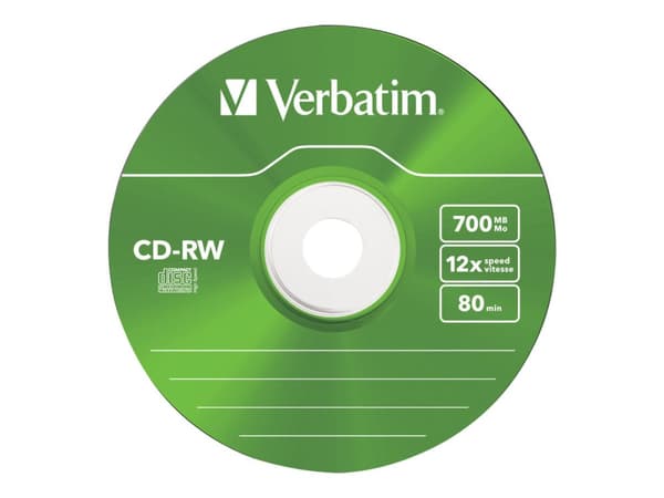 Verbatim DataLifePlus Hi-Speed - 5 x CD-RW - 700 MB (80min) 8x - 12x - tunt CD-fodral