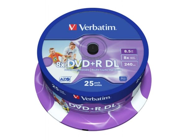 Verbatim - 25 x DVD+R DL - 8.5 GB 8x - bred utskrivbar yta - spindel