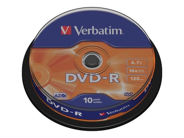 Verbatim - 10 x DVD-R - 4.7 GB 16x - matt silver - spindel