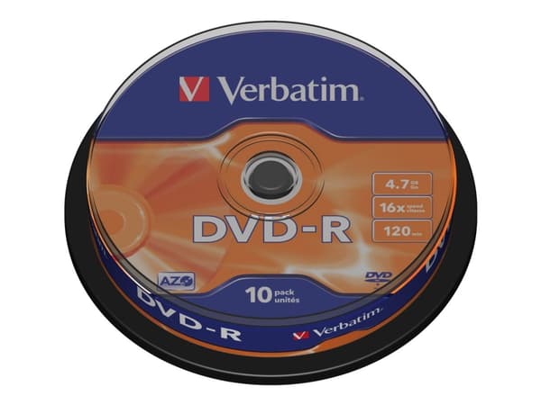 Verbatim - 10 x DVD-R - 4.7 GB 16x - matt silver - spindel